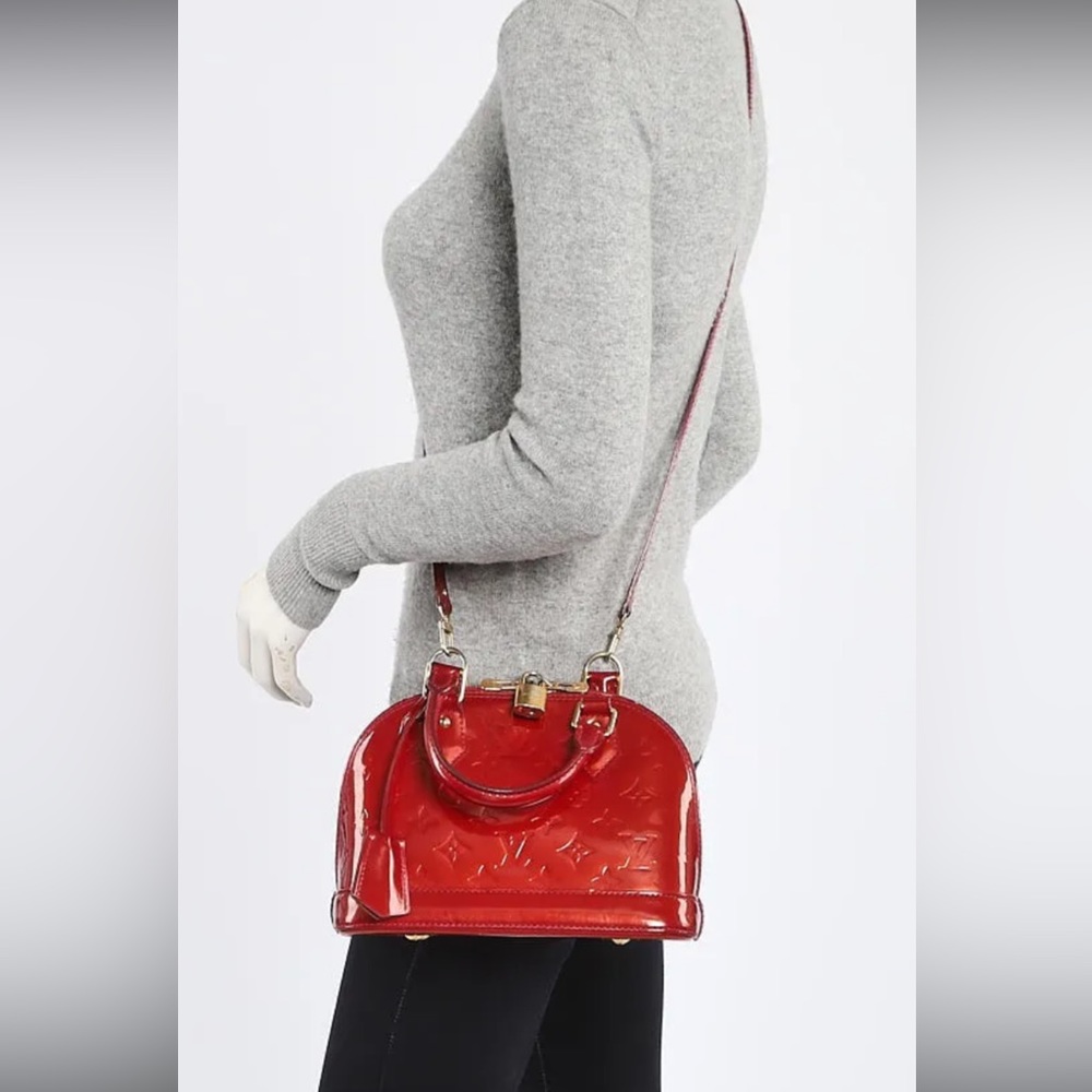 Authentic Louis Vuitton Vernis Rose Indien Alma BB